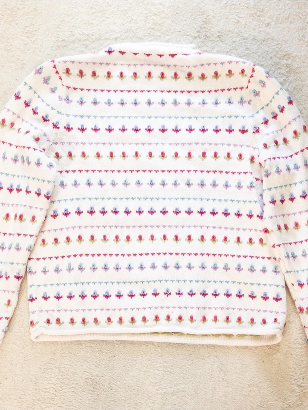 Vintage Y2K CJ Banks Floral Embroidered Sweater XL Cottagecore